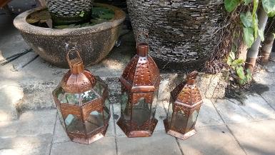 Morocco Lamp brass with glass Item Code MRC52G price/set size h 33 x 15 cm.,h 40 x 23 cm.h50x20 cm. 