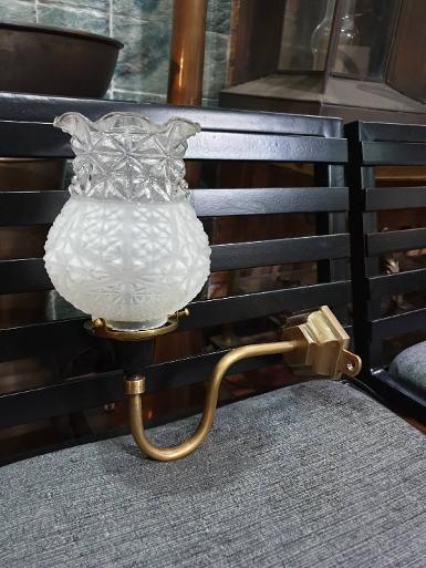 ฺBrass Wall Lamp Hexagon base Item Code WLH75S size base 75 mm.