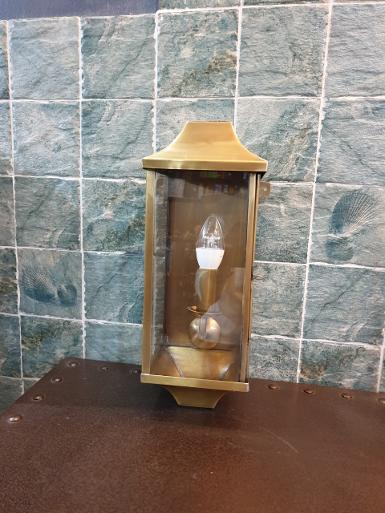 Brass Wall Lamp With Normal Glass thickness 3 mm. Item code WLJ12E size 12x12 cm. H 34.5 cm.